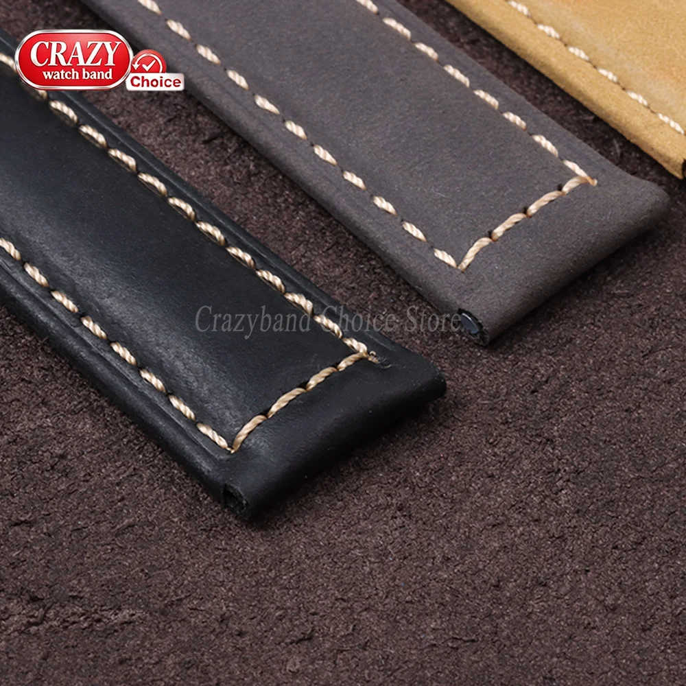 Calfskin Leather Sport Watch Band - Crazy Horse Finish, Universal Fit