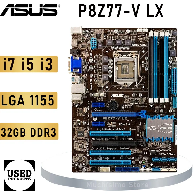 Asus P8Z77-V LX 1155 Motherboard i3 i5 i7 CPU DDR3 32GB PCI-E 3.0 LGA Intel Z77 Mainboard Gaming ATX CrossFireX | Компьютеры и офис