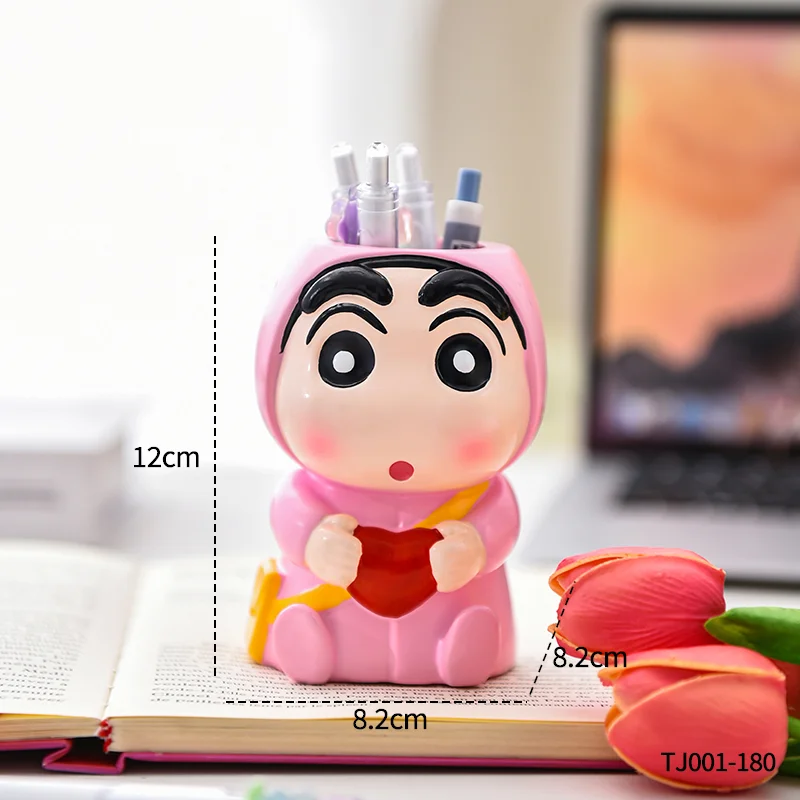 Miniso Sevimli Bixin Mum Boya Shin Chan kalemlik Serisi Ofis Masası kalemlik Depolama Süsleme Yaratıcı Hatıra Hediye