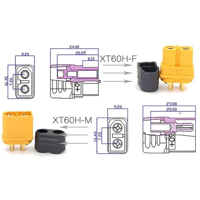 10 x Amass XT30 XT30U XT60 XT60H XT90 Bullet Connectors Plug For RC Quadcopter FPV Racing Drone Lipo Battery - Image 6