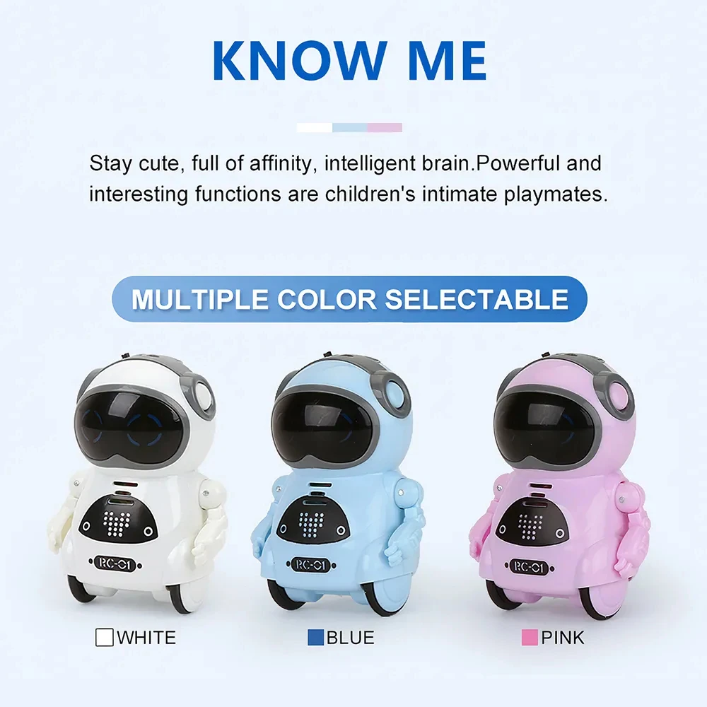 Pocket Emo Robot Talking Interactive Dialogue Voice Recognition Record Singing Dancing Telling Story Mini Robot Toy 2