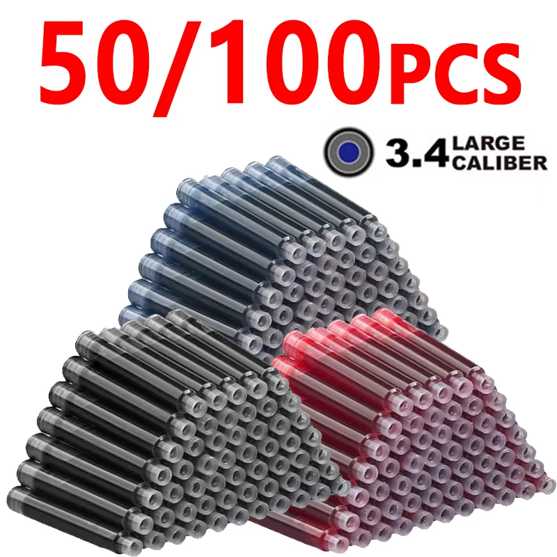 Fountain Pen Ink Cartridge Set - Black, Blue, & Red - High-Quality Refill Pack
