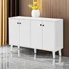 Sideboard Buffet Cabinet Kitchen Storage Cabinet Living Room 4 Doors Console Table (White) 6