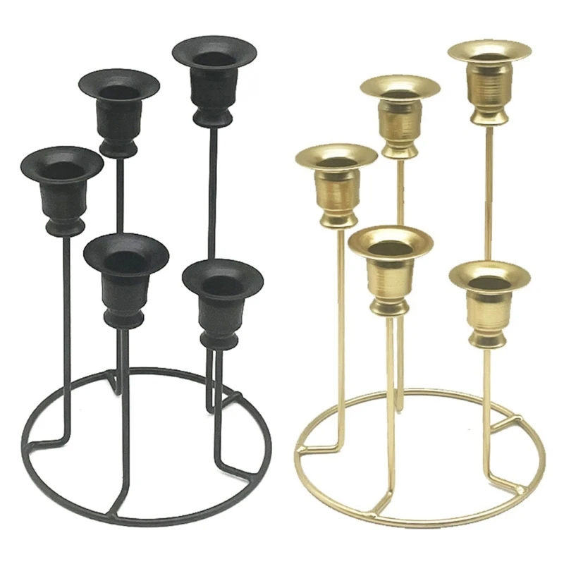 

Iron Candlestick Holder Enhances Desk Decors for Wedding and Christmas Decors