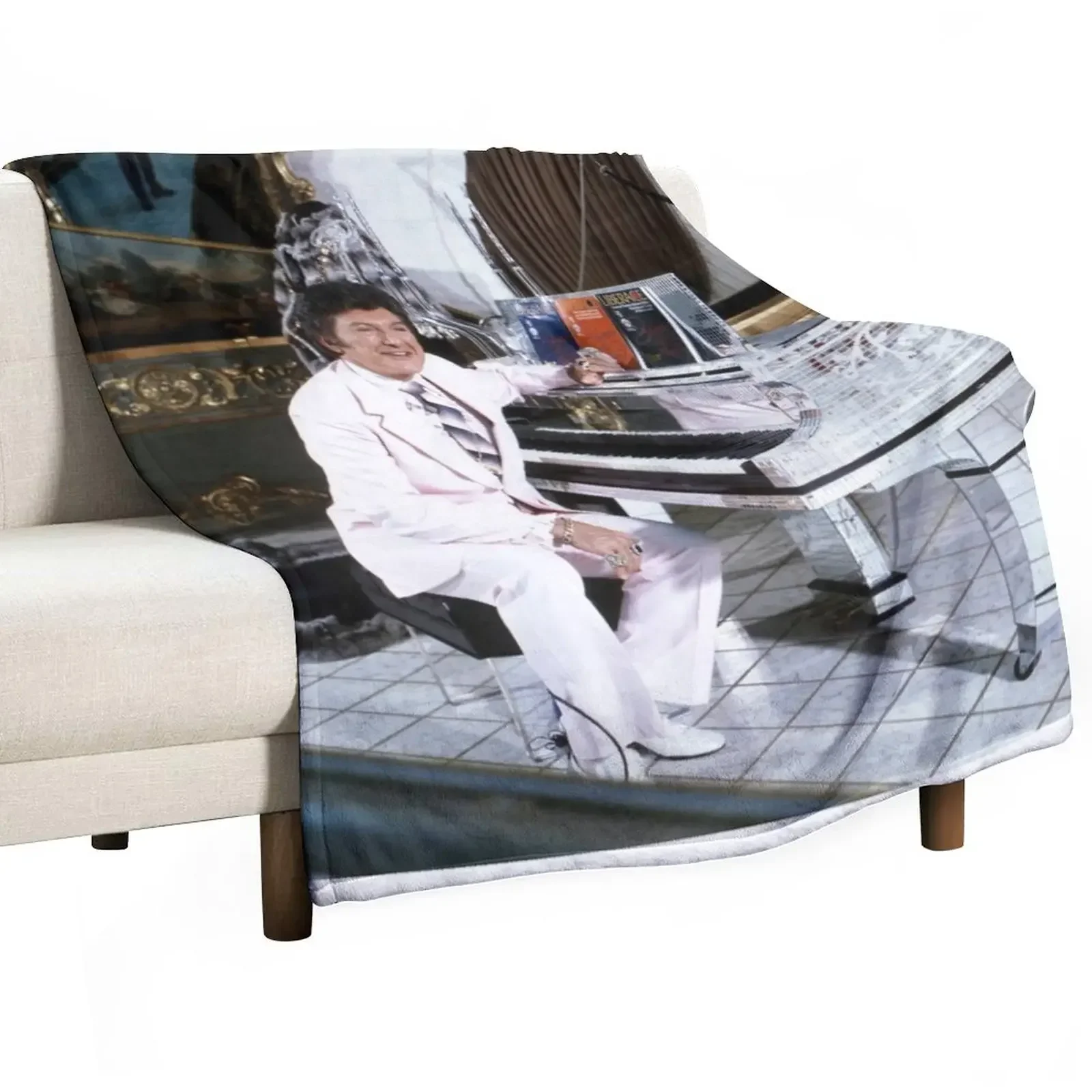 

LIBERACE with piano Throw Blanket Single wednesday Blankets