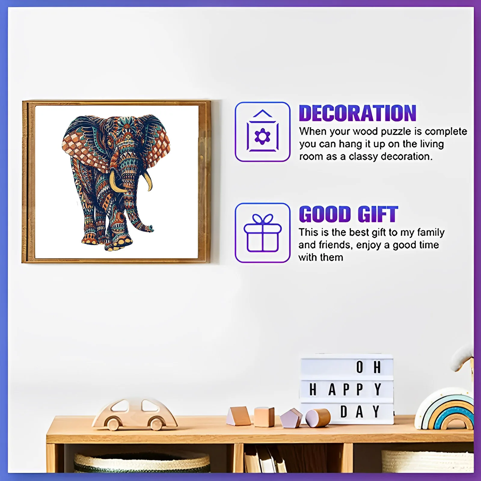 Elephant Wooden Puzzle Toy 3