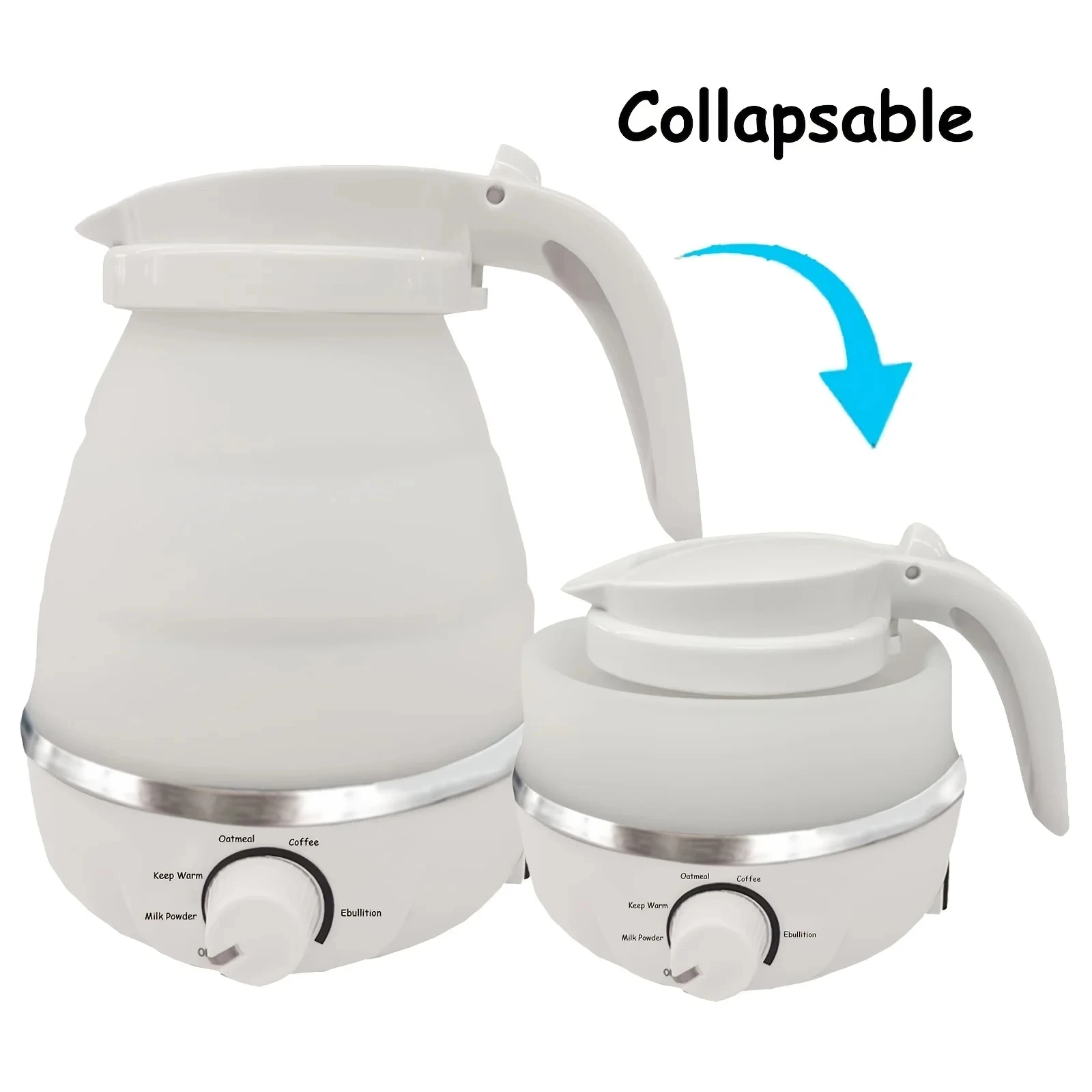 Foldable Electric Kettle for Travel 110/220V 0.6L 600W Household Tea Pot Mini Water Kettle Food Silica Gel Portable Teapot 4