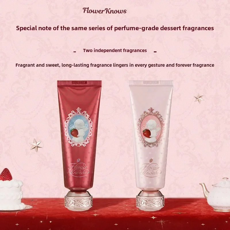 Flower Knows Strawberry Cupid Scented Hand Cream Moisturising Nourishing Skin Care Lotions For Women Whitening Cream 50ml