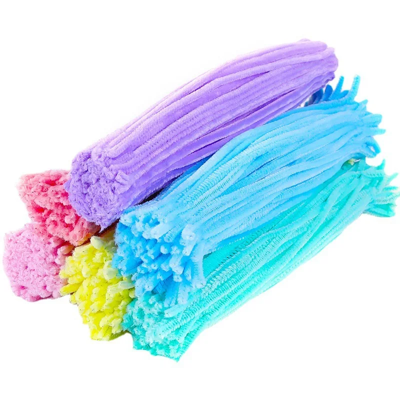 Chenille Pipe Cleaners 30cm 50pcs Chenille Stem Pipe Plush Strips Sticks Kids DIY Craft Creative Toys Educational Handmade Twist Rod Party Supplies