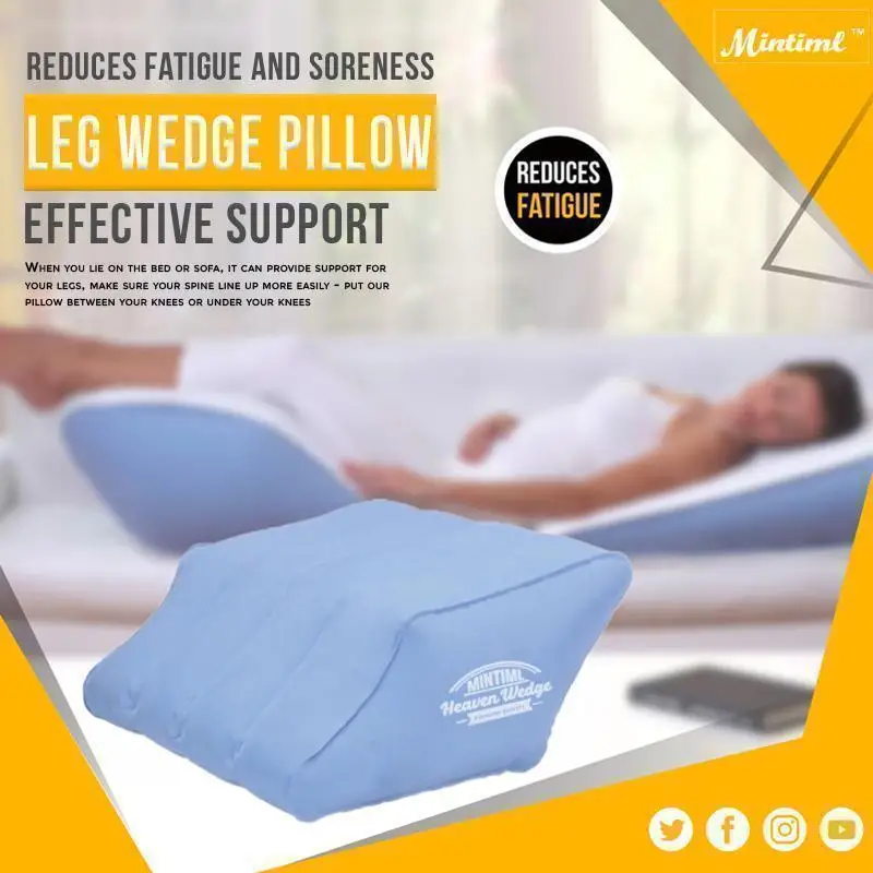 Leg Wedge Pillows for Sleeping Pregnant Woman Foot Lift Tool for Leg & Back Discomfort Inflatable Foam Leg Elevation Pillow