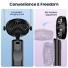 TOPK Portable Handheld Fan 5000mAh USB Rechargeable Foldable Fan 3 in 1 Personal Travel Fan with Digital Display Desk Fan 4