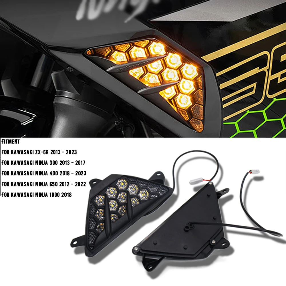 

Новинка 1 шт. для Kawasaki NINJA 300 400 650 1000 ZX6R ZX-6R 2013 - 2023 светодиодный индикатор поворота для мотоцикла светосветильник индикатор лампы Фонарики