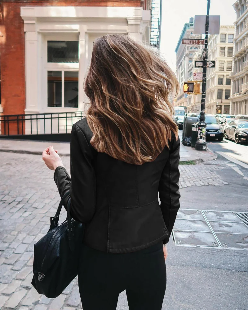 

Outfit Spring Autumn Wome Fashion Short Thin Female Jacket 2023 Jackets for Women Women Bike Coat PU Leather Outwear Zipper