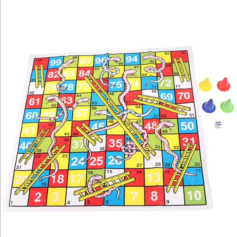 Snake Ladder Flight Chess 38cm/14.96inch Educational Children Toys Board Game Set Portable Flying Chess Board Game