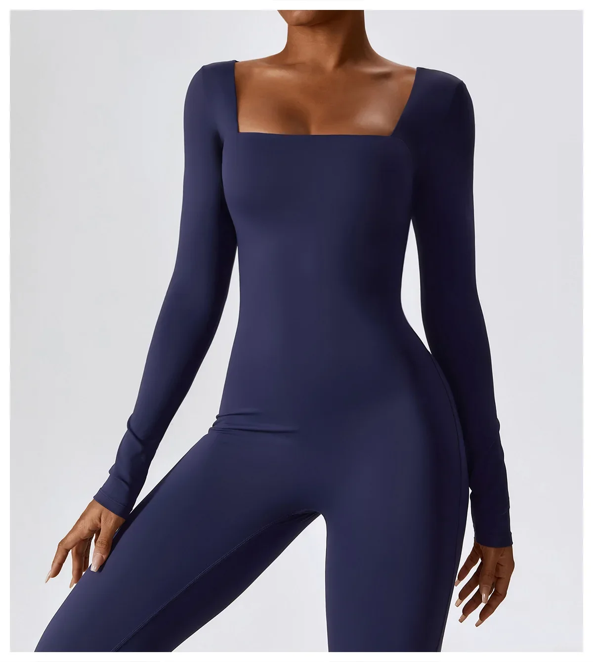 Women's Long-Sleeved Body-Tight Yoga Jumpsuit, Quick-Drying, Fitness, Sports, Autumn, Winter