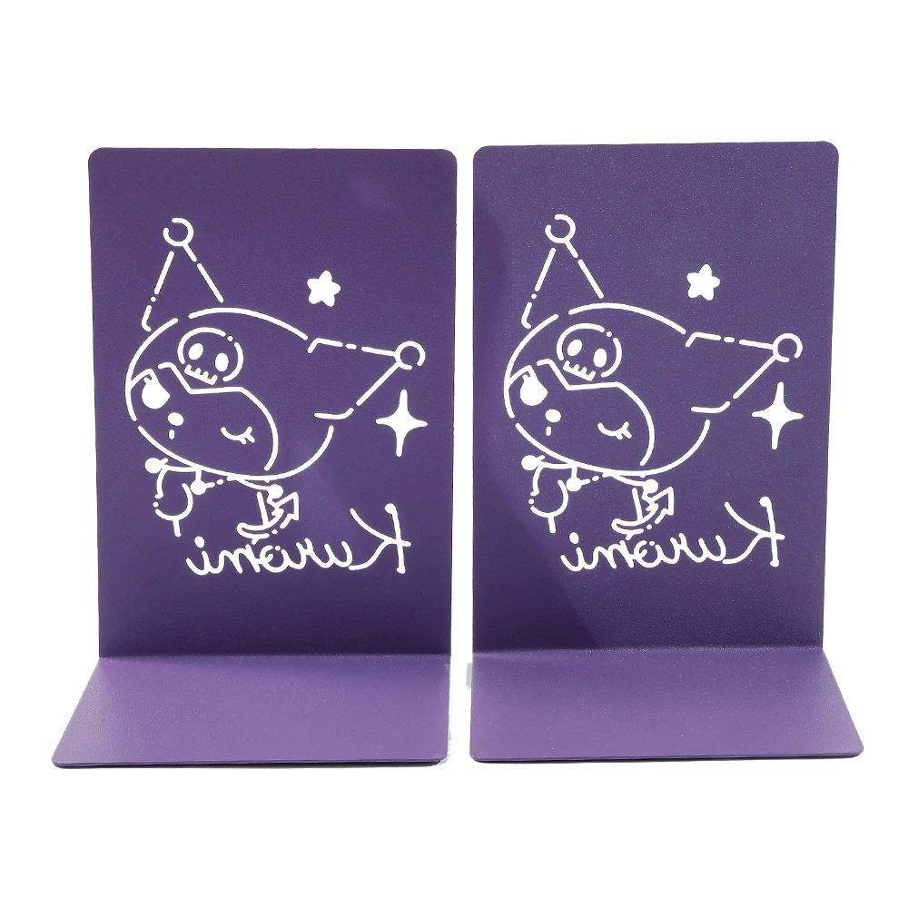 

Sanrio Kuromi Bookends фиолетовые металлические подставки для книг коллекция тяжелых подставок для книг для любителей дома офиса канцелярские принадлежности