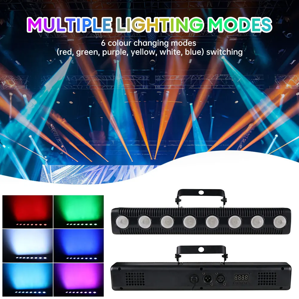 8 LED 4 in 1 DMX Wall Wash Lamp DJ Disco Party Stage Light Effect for Dance KTV Bar Holiday Wedding Xmas Halloween Party Decor