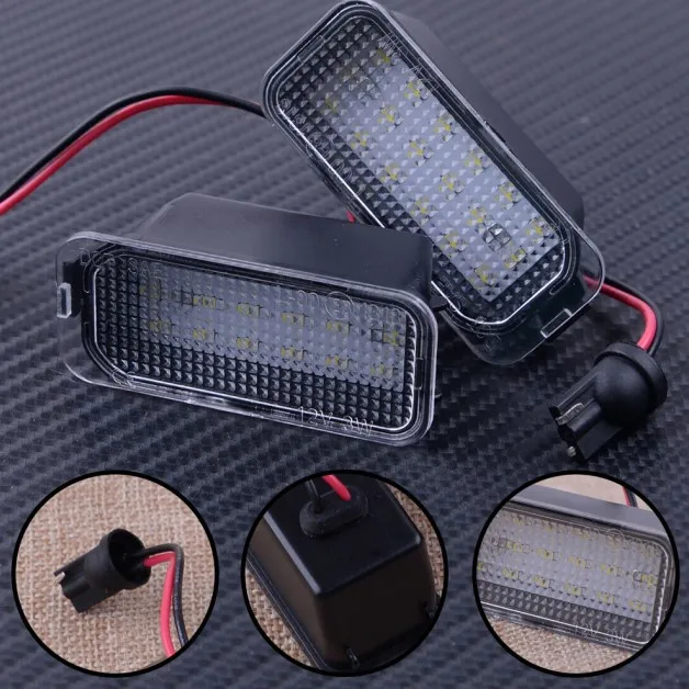 

For Ford Fiesta Focus Galaxy C-max 2pcs Licence Plate Light Auto Light Car License Plate Lights Exterior Accessories Error Free