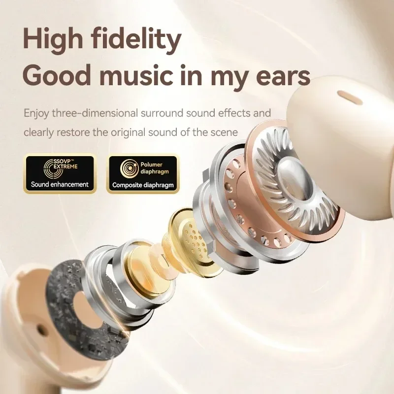 Wireless Touch Control Headphones HiFI Stereo Waterproof Earphone