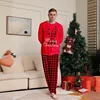 Merry Christmas Pajamas Set Fawn Plaid Print Mother Father Kids Matching Outfits Soft Cute 2pcs Suit Sleepwear Xmas Family Look 2