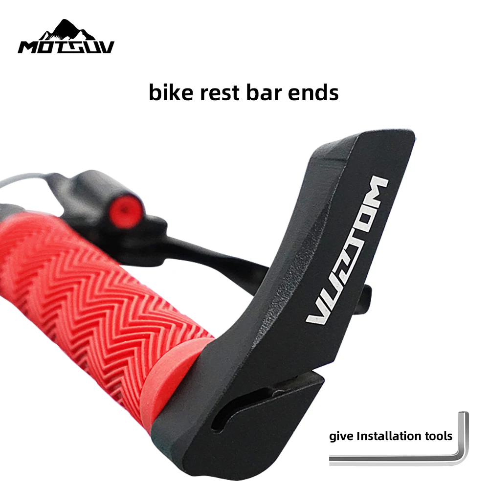 MOTSUV 조정 가능한 소형 보조 자전거 핸들 바, 바이스 핸들 레스트 암소 경적, MTB 자전거 사이클링 피로 완화 액세서리, 1 쌍