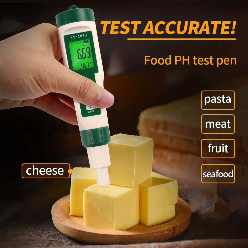 Digital Food PH Meter 0.0014.00 High Accuracy Sensor Temp Acidity