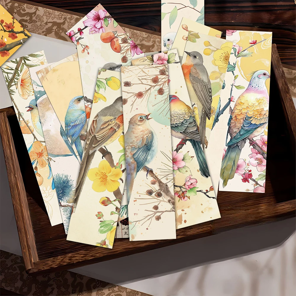 30pcs Cute Bird Bookmark Magpie Sparrow Swallow Cartoon Decoration Reading Book Page Annotation Book Students Use Paper Cards