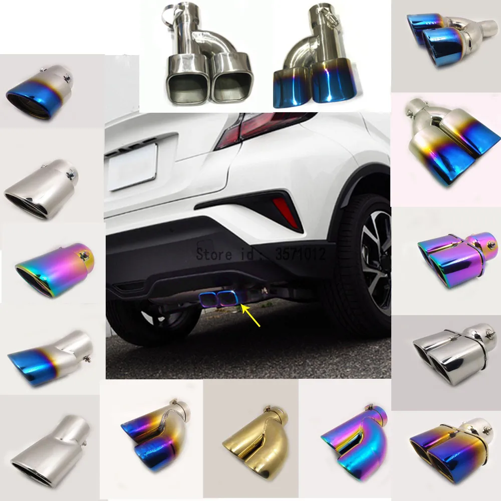 For Toyota C-HR CHR Muffler Exterior End Pipe Dedicate Steel Exhaust Tip Tail Frame Stick Hood Outlet