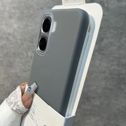 Soft Liquid Silicone Anti - Fingerprint Shockproof Bumper Case with Enhanced Protection for Vivo IQOO Neo 11 (GRAY)