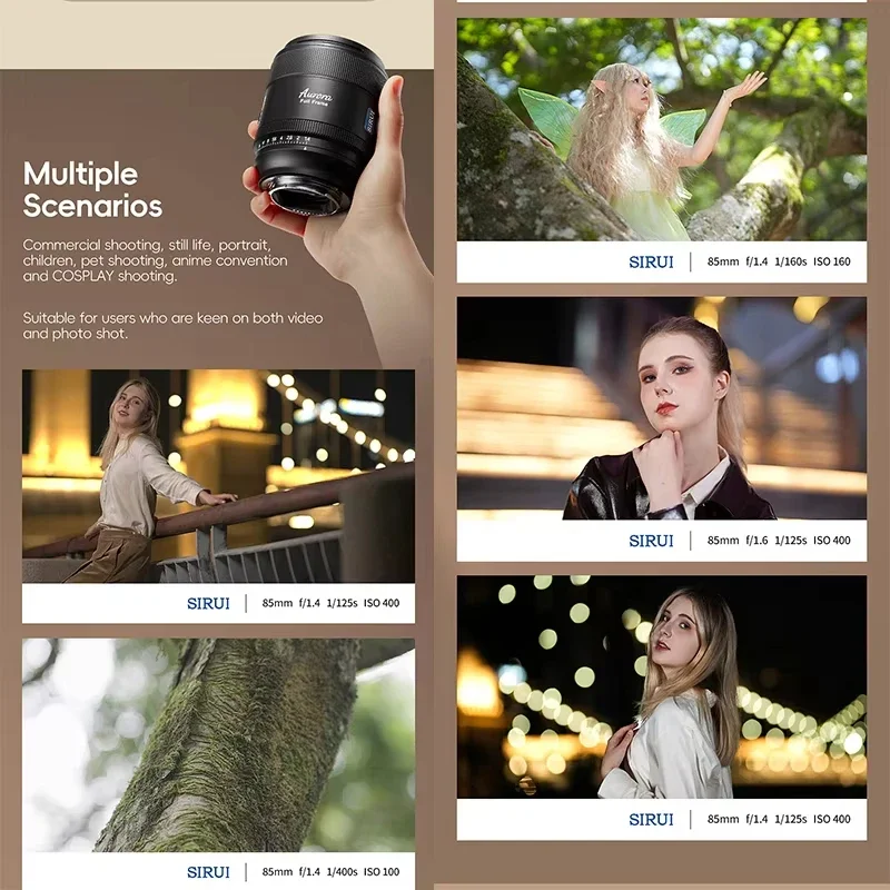 시루이 오로라 시리즈 AF 85mm F1.4 풀프레임 렌즈 (인물, 웨딩, 비즈니스 촬영용) E, 니콘 Z, 후지필름 X 호환 ? 마운트