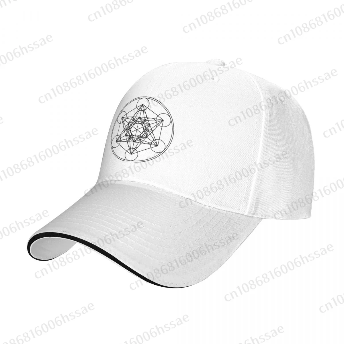 Metatrons 큐브 꽃 생명의 야구 모자, 힙합 샌드위치 모자, 조정 가능한 야외 스포츠 모자, 남녀공용