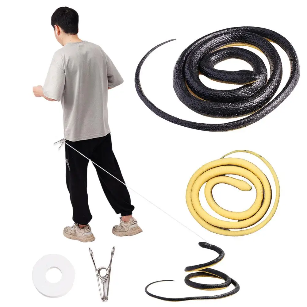 Tricky Scary Simulation Rubber 120CM Soft Rubber TPR Material Environmentally Snake Simulation Fake Toy Props Horror Friend I7P8