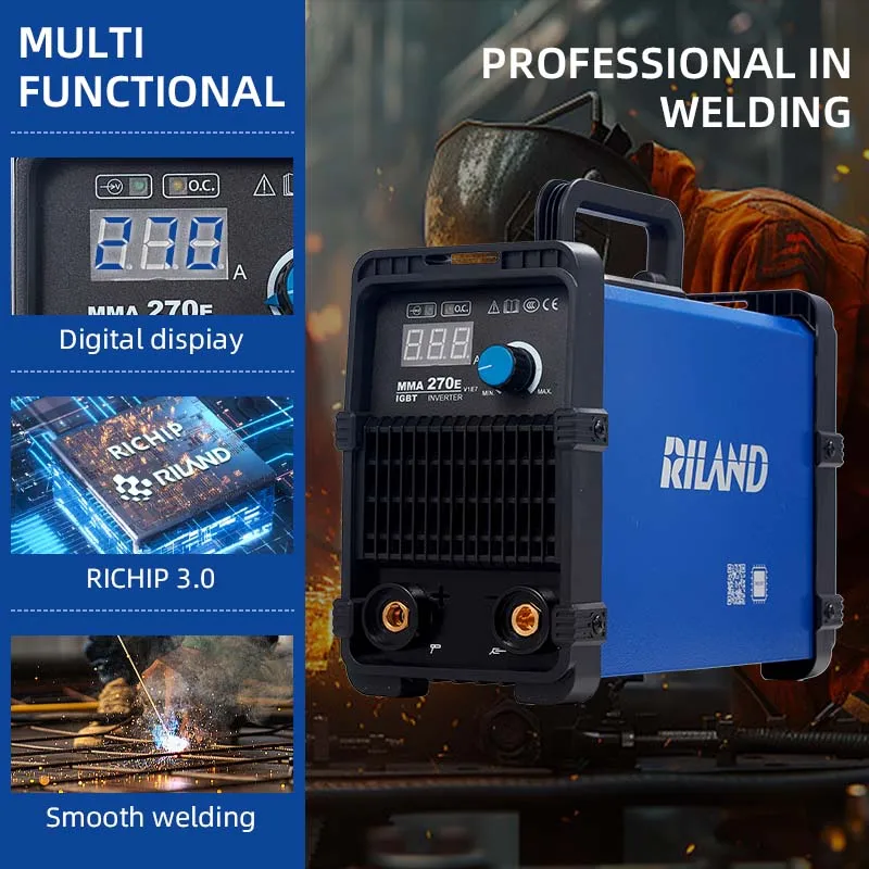 RILAND MMA Welder / Inverter Stick Welder 220V Portable Current Adjustable Compact Welding Machine Manual Metal Arc Welder 5