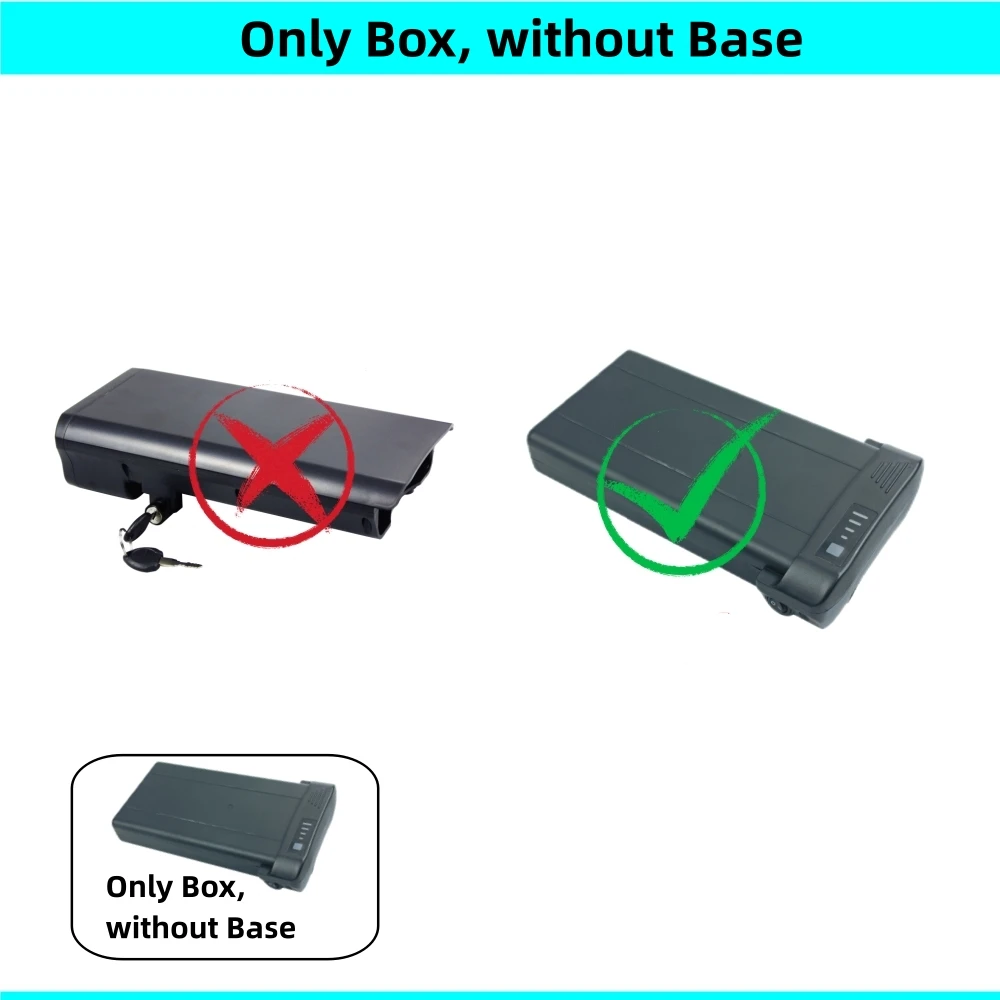 Folding City Bike E-Bike Battery Housing Case - Rear Rack Carrier with Mounting Base (Not a Battery)