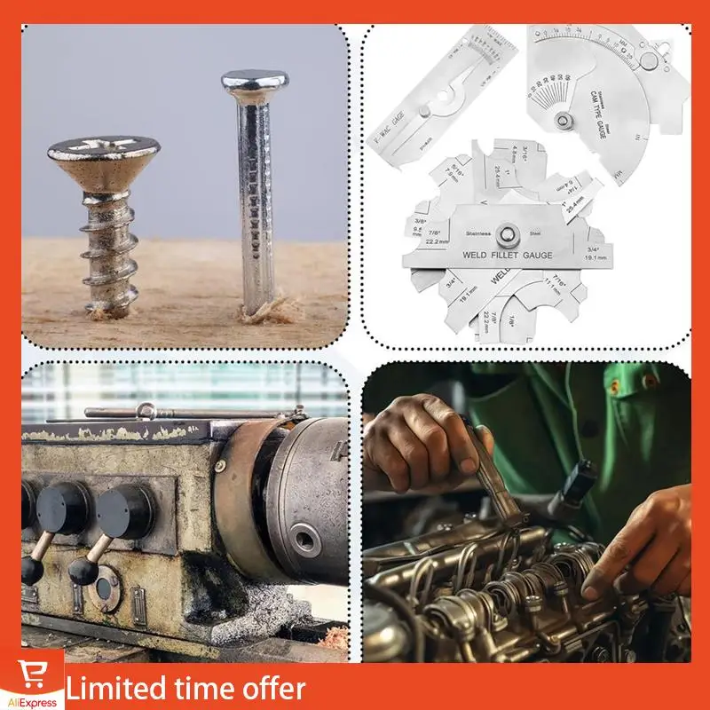 신선한 7피스 필렛 용접 게이지 게이지 세트 단일 용접 게이지 스테인레스 스틸 브리지 캠 게이지 키트