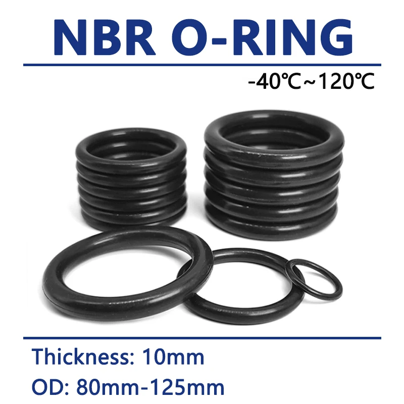 O-Ring Assortment - NBR 70 Sealing Rings, 1mm Cord Thickness, Internal Diameter 2-24mm