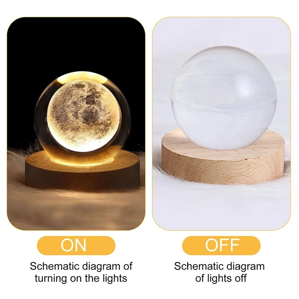 Unique 3D Crystal Ball Lamp with Galaxy and Planetary Projections USB Night Light for Cozy Atmosphere plasma ball 4