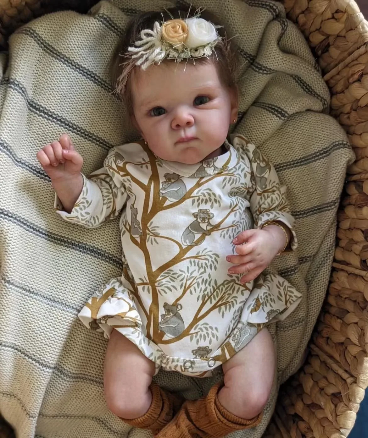 FBBD 48CM Already Finished Bebe Reborn Doll Bettie With Hand-Rooted Hair Made By Artist With Cute Dress Toys For Children teegan 28‘’with hand rooted hair bebe reborn doll by fbbd high quality artist doll unassembled kit dolls for children