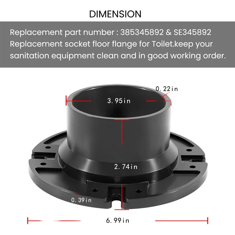 RV Toilet Seal Gasket 385311652 & Flange 3" Floor Flange Socket Toilet Seal 385345892 Fits for Dometic