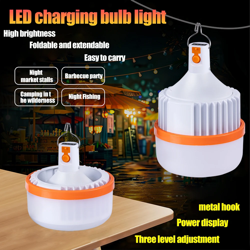 Description Picture 2 of itemtype-c Charging Lights Outdoor Lighting Hook Up Portable Rechargeable Spotlights Camping High Brightness Fishing Hanging Tent Li