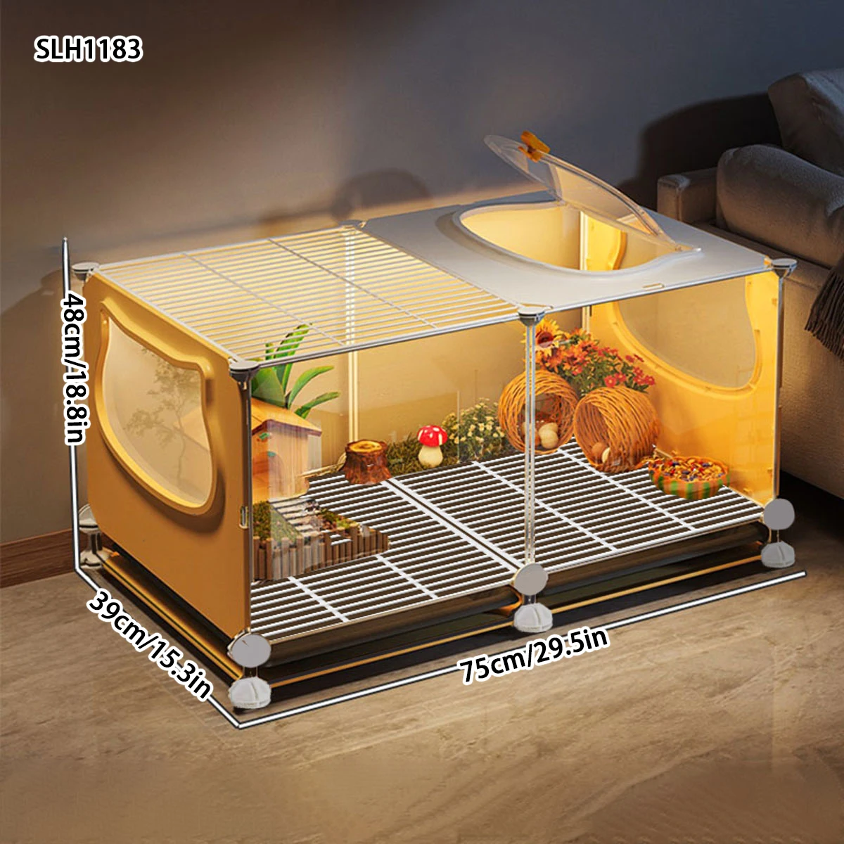 Rutin Chicken Cage Winter Pet Raising Box Indoor Large Landscaping Quail Hut Chicken Cage Special Viewing
