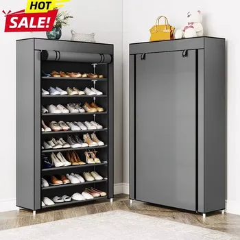 Non-woven dustproof shoe rack 6-layer 8-layer 10-layer large space storage corridor shoe replacement area must be available 2