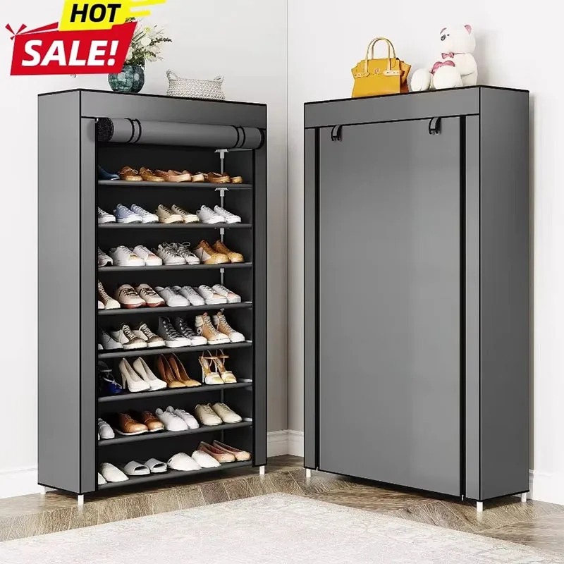 Non-woven dustproof shoe rack 6-layer 8-layer 10-layer large space storage corridor shoe replacement area must be available 2