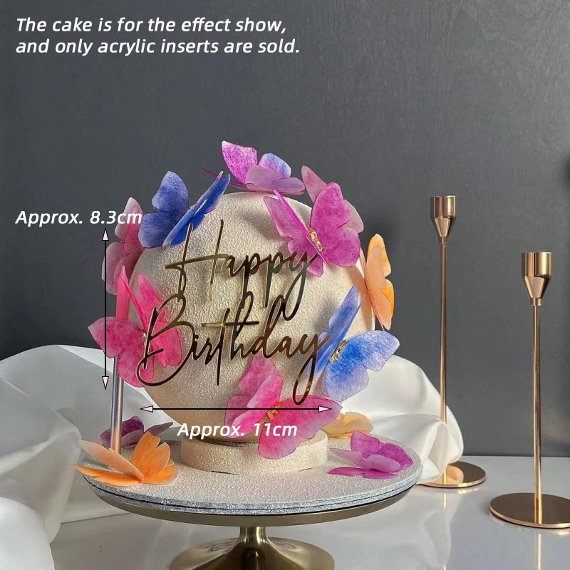 Neue Happy Birthday Tortendekorationen aus Gold-Acryl für Geburtstagsmädchen, Kindergeburtstagsparty, Tortendekoration, Dessertdekoration, Babyparty-Geschenk – Detail 12