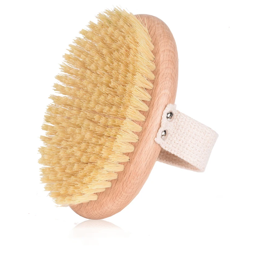 TREESMILE Natural Sisal Exfoliating Dry Brush Wooden Massage Body Brush Plant fiber cactus massage brush D30 3