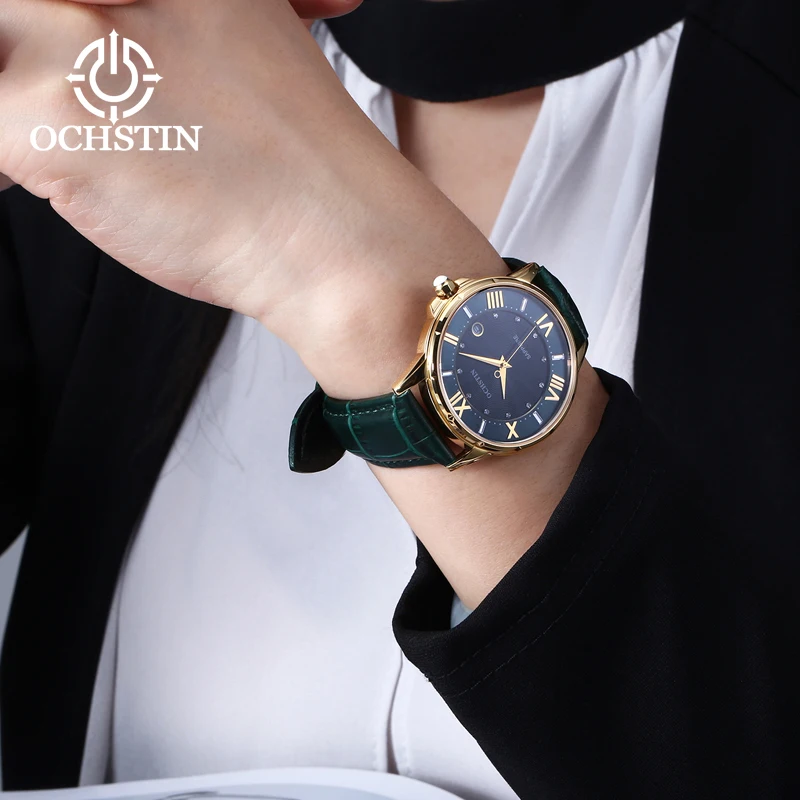 OCHSTIN New High Quality Women's Watches Fashion Student Quartz Waterproof Female Steel Wristwatch For Ladies Watches Roman Dial