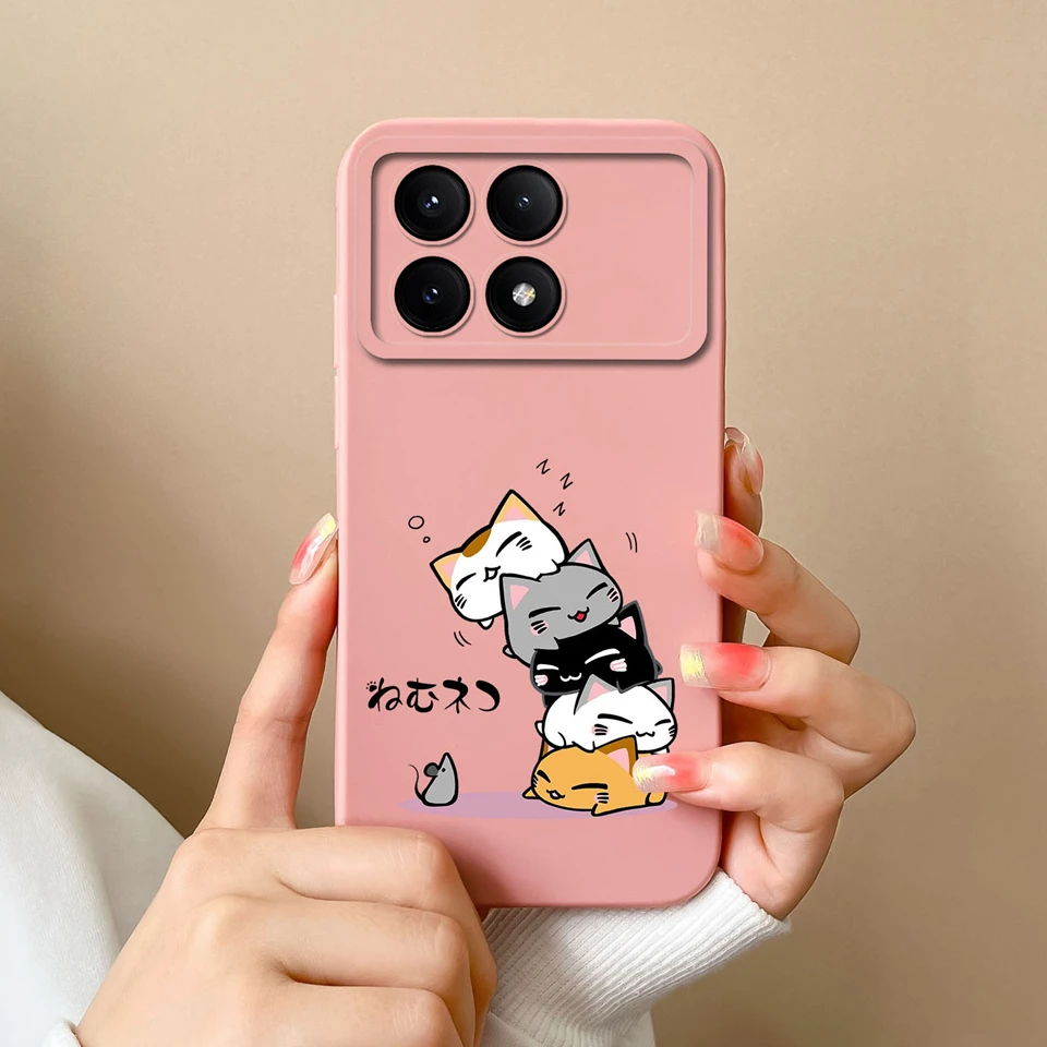 Lovely Cat Liquid Back Cover Case Coque