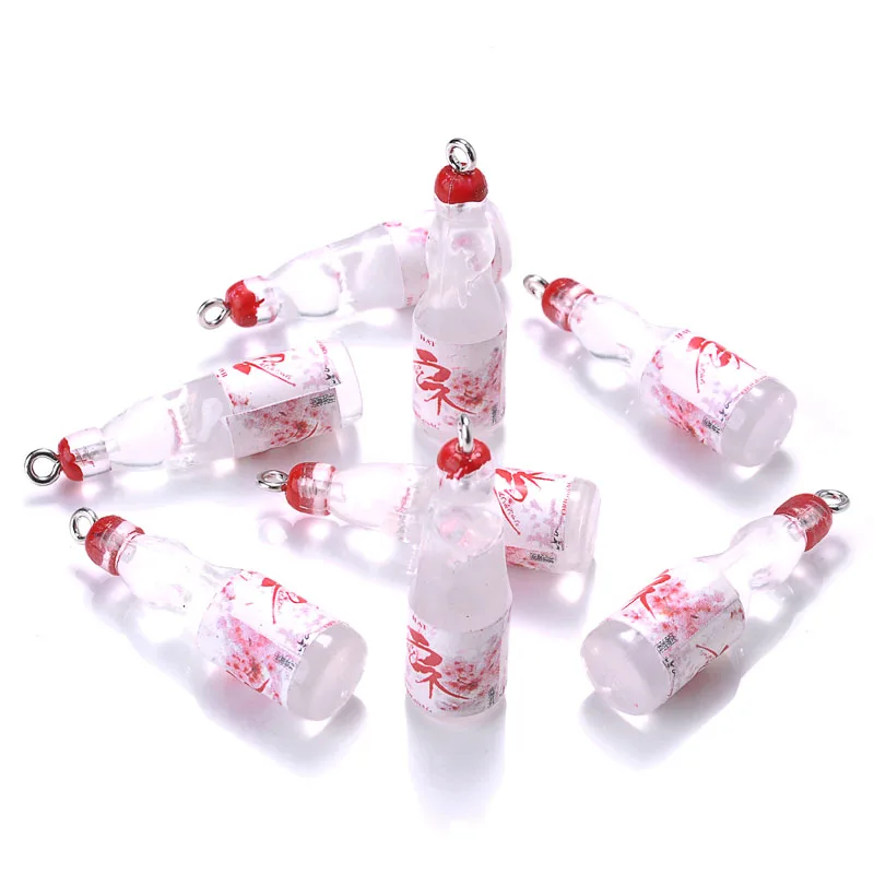 10 шт. Пластмасові поп-кола газовані напої Напої Підвіски Сік Спирт Пляшка лимонаду Смоляні підвіски для виготовлення ювелірних виробів Міні-ремесла