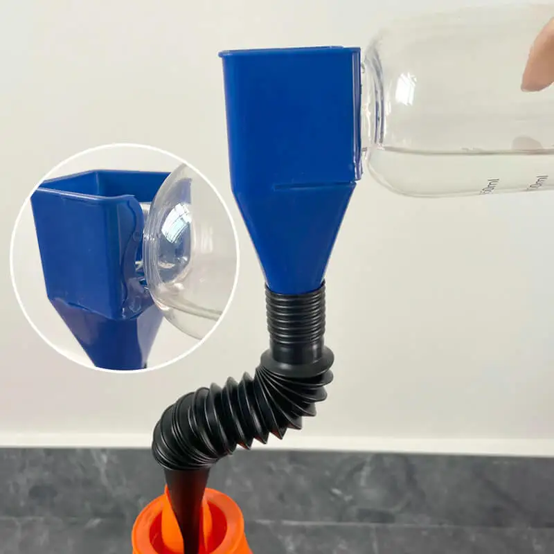 Flexible Draining Tool Snap Funnel Car Universal Engine Liquid Washer Fluid Change Foldable Portable Auto Oil Petrol Funnel 18cm