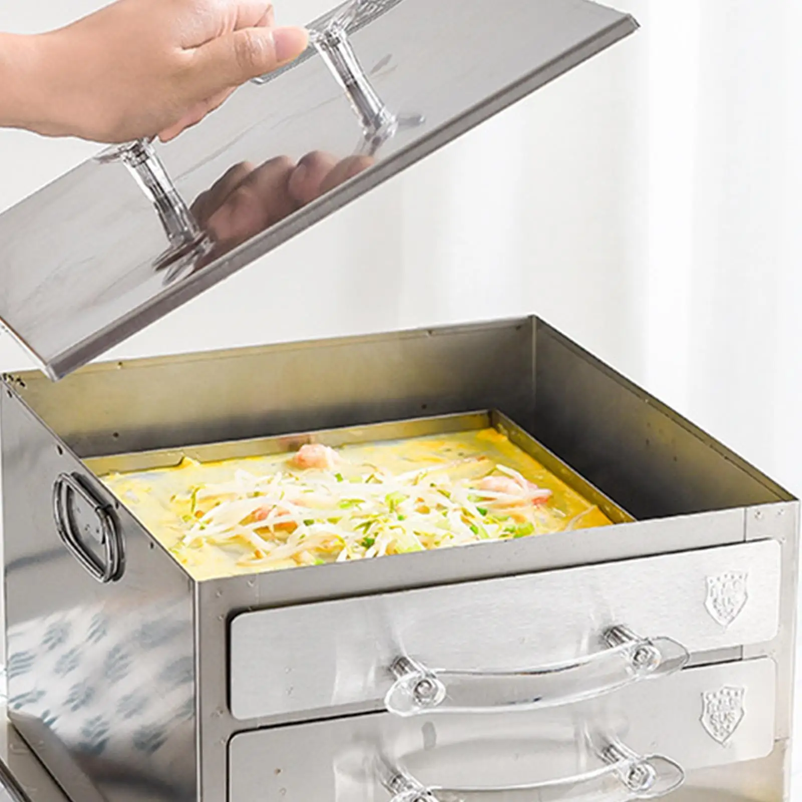 Rice Roll Maker 2 Tiers Bun Steam Machine for Kitchen Cooking Home Use